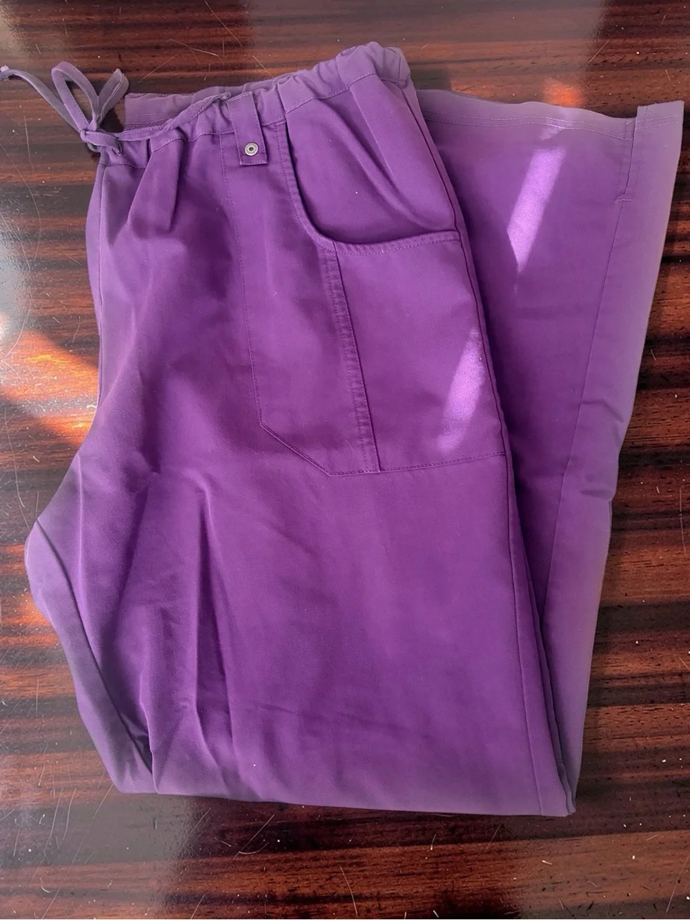 Dickies Purple Daisy-Print Short Sleeve Scrub Top